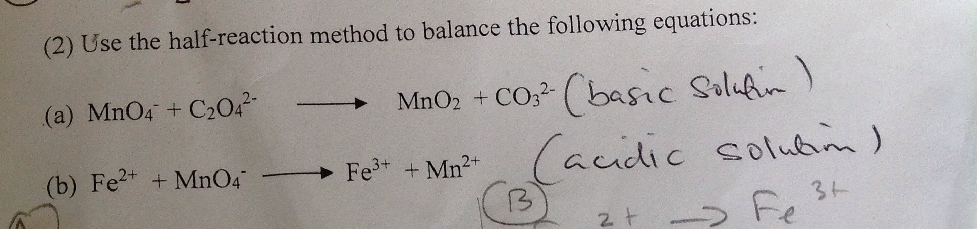 solved-use-the-half-reaction-method-to-balance-the-following-chegg