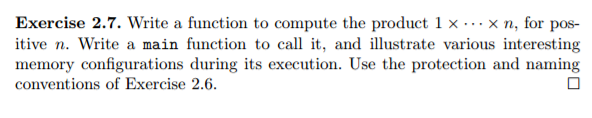Solved Write a function to compute the product 1 x...x n, | Chegg.com