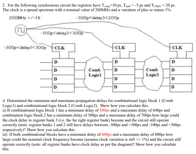 2 For the following synchronous circuit the registers | Chegg.com