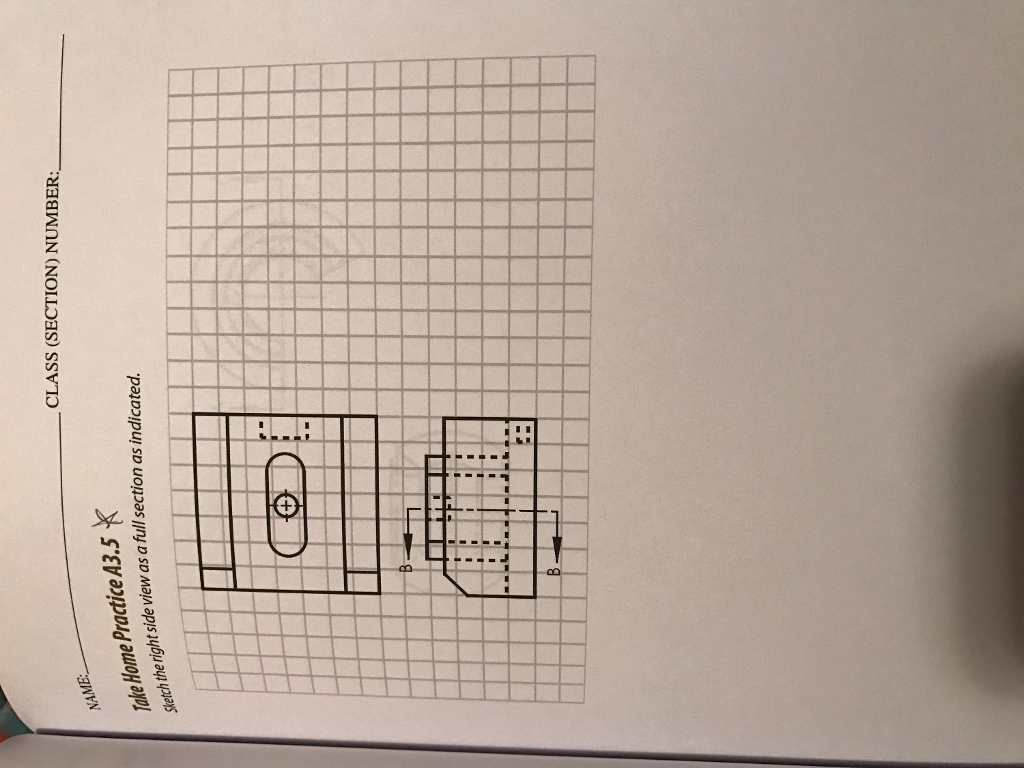 Solved Sketch the right side view as a full section | Chegg.com