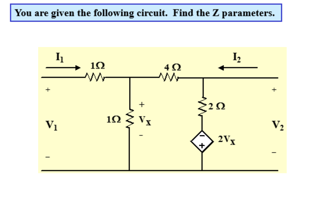 Solved You are given the following circuit. Find the Z