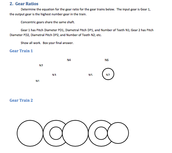 Solved Gear Ratios Determine the equation for the gear | Chegg.com