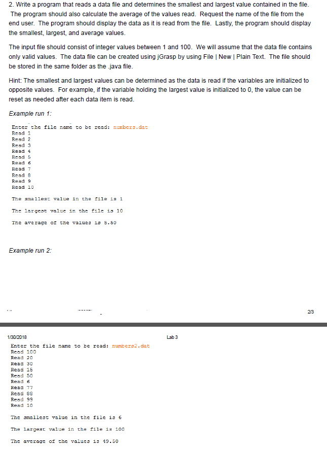 Solved 2. Write a program that reads a data file and | Chegg.com