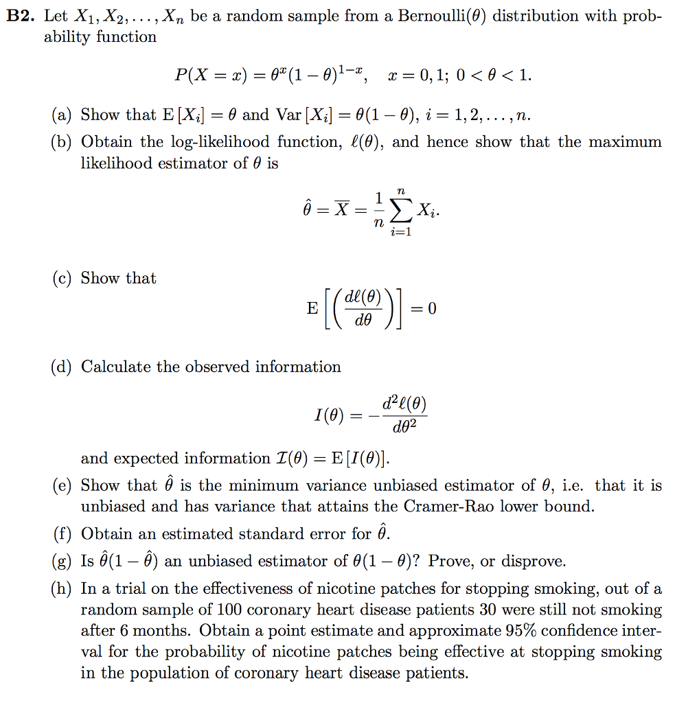 Let X_1, X_2,. .., X_n be a random sample from a