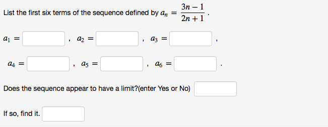 Solved List The First Six Terms Of The Sequence Defined By 8057