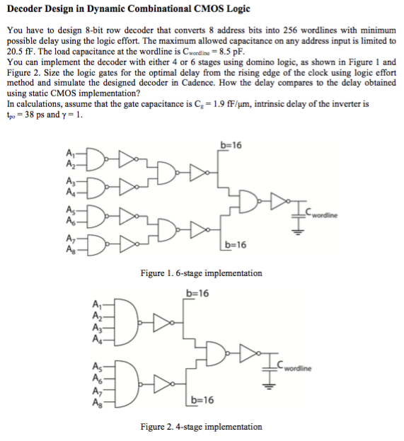 Decoder Design in Dynamic Combinational CMOS Logio | Chegg.com