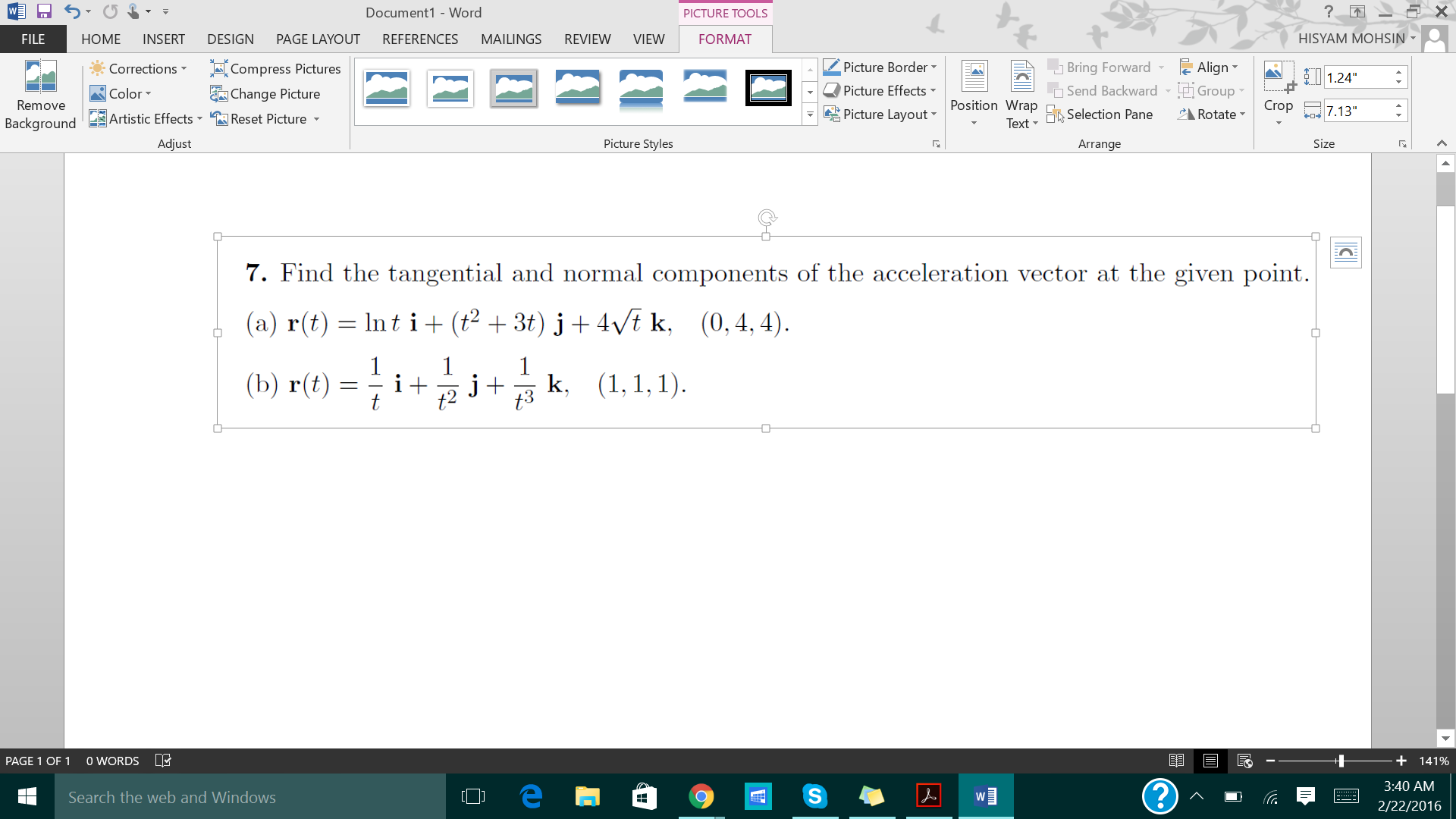 Solved Find the tangential and normal components of the | Chegg.com