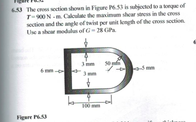 Solved Figure PG.S The cross section shown in Figure P6.53 | Chegg.com