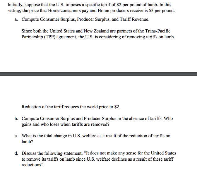 Solved A. Welfare Analysis Consider The Following Diagram | Chegg.com