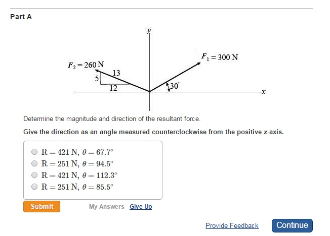 oneclass-part-a-determine-the-magnitude-and-direction-of-the-resultant