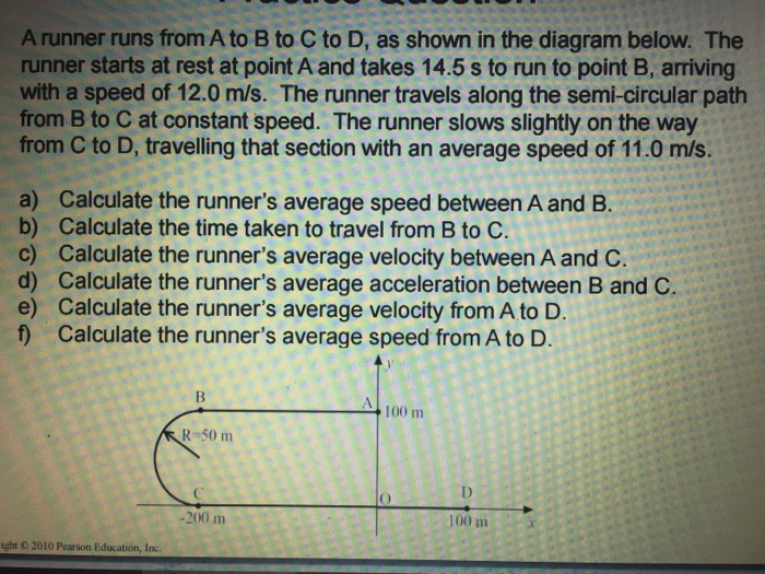 Solved A Runner Runs From A To B To C To D, As Shown In The | Chegg.com