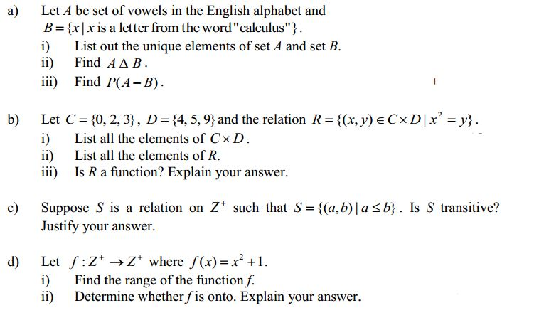 Solved Let A be set of vowels in the English alphabet and | Chegg.com