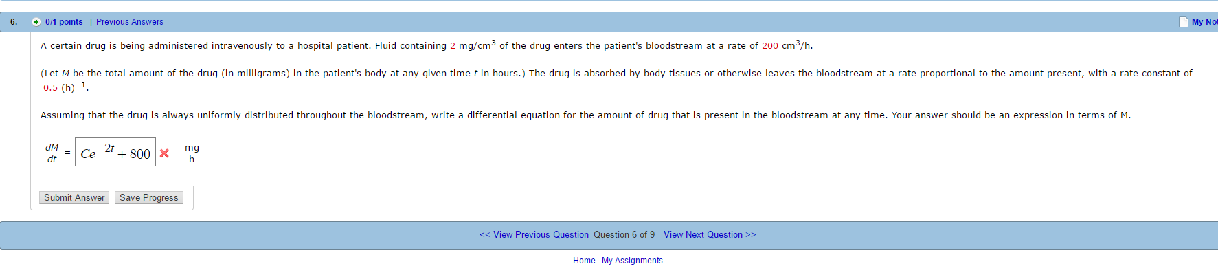 Solved A Certain Drug Is Being Administered Intravenously To Chegg