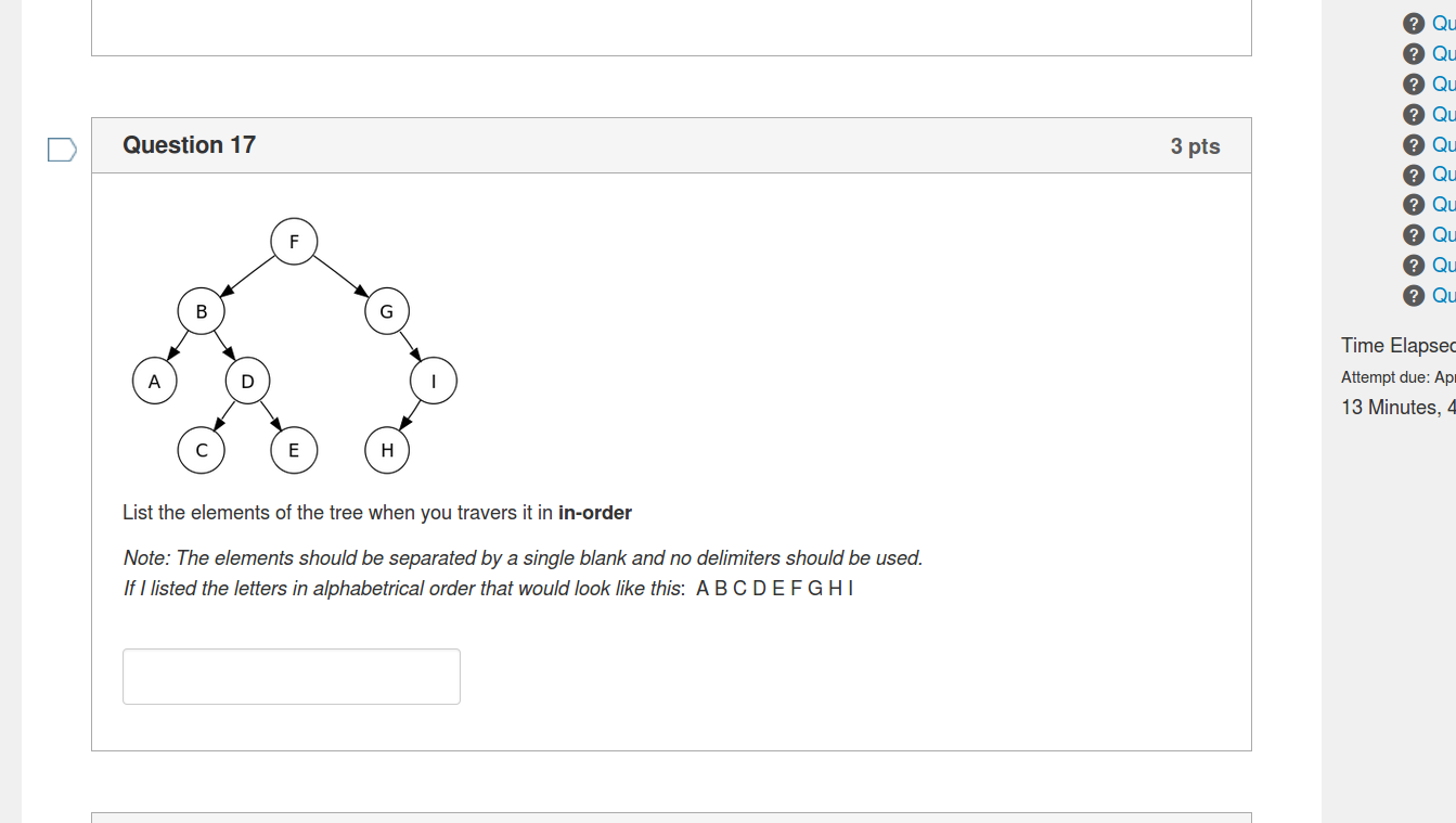 Solved List the elements of the tree when you travers it | Chegg.com
