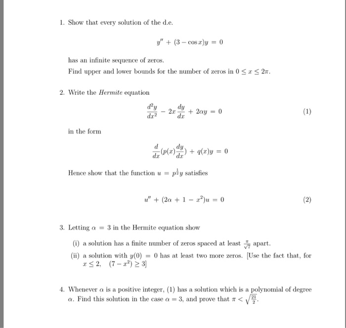 Solved Show That Every Solution Of The D.e. Y