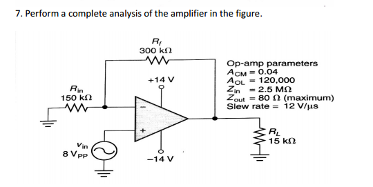 Solved Perform a complete analysis of the amplifier in the | Chegg.com