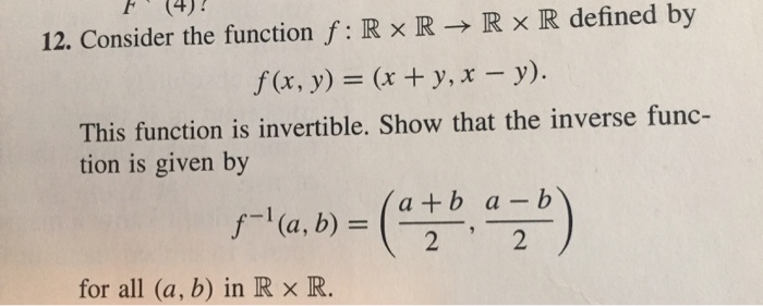 Solved Consider the function f: R times R rigtharrow R times | Chegg.com