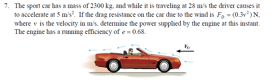 Solved The sport car has a mass of 2300 kg, and while it is | Chegg.com