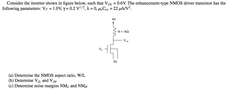 Solved Consider the inverter shown in figure below, such | Chegg.com