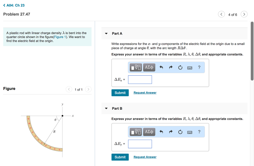 Solved A04 Ch 23 Problem 27.47 4 of 6 A plastic rod with