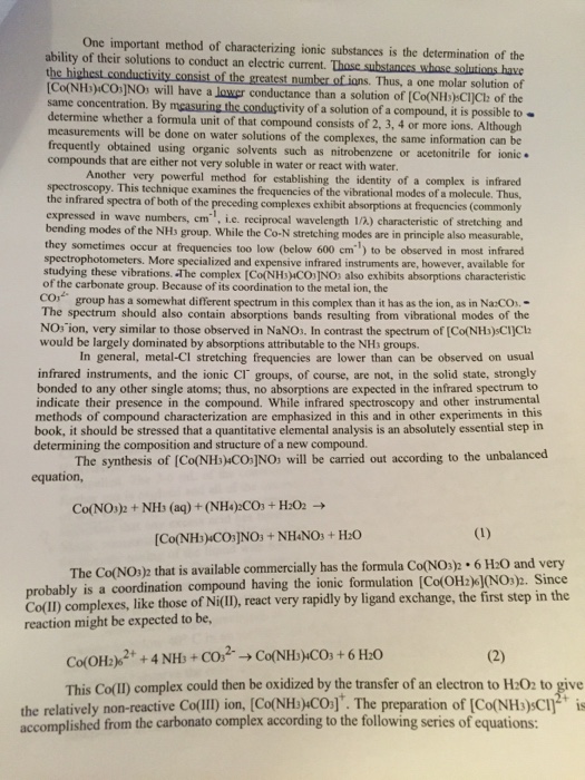 inorganic chemistry lab experiments