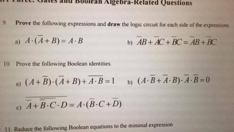 Solved Prove The Following Expressions And Draw The Logic | Chegg.com