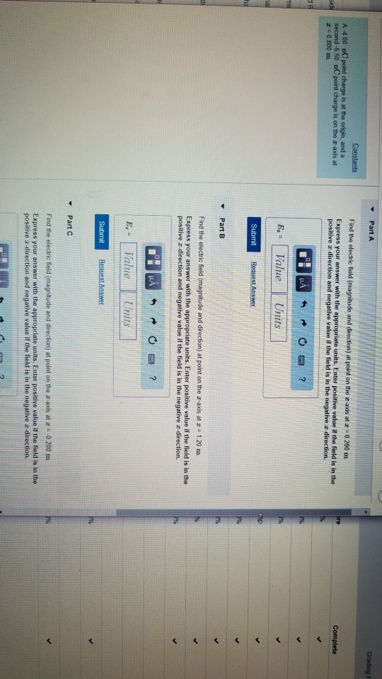 Solved Part A Find the electric field imagnitude and | Chegg.com