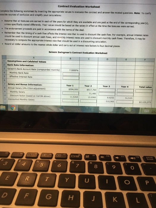 Solved: Complete The Following Worksheet By Inserting The | Chegg.com