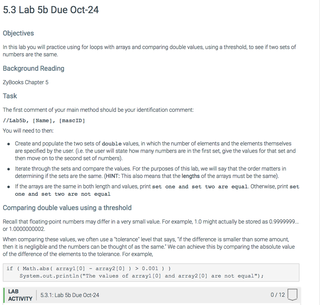 Solved 5.3 Lab 5b Due Oct-24 Objectives In this lab you will | Chegg.com