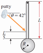 A paint ball gun fires a ball of putty at the | Chegg.com