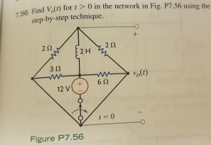 Solved Find V_a (t) for t > 0 in the network in Fig. P7.56 | Chegg.com