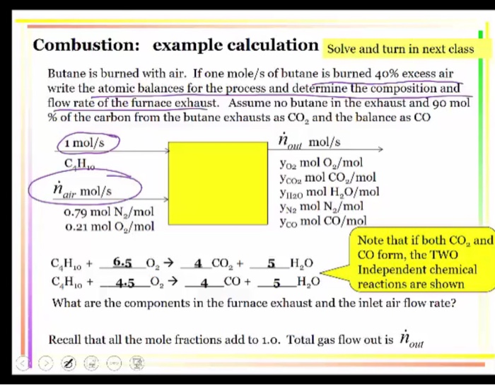 Solved Butane is burned with air. If one mole/s of butane is | Chegg.com