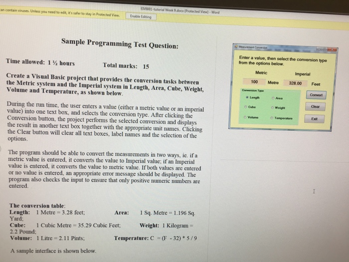 Solved Create A Visual Basic Project That Provides The | Chegg.com