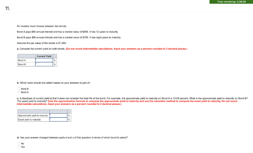Solved An Investor Must Choose Between Two Bonds: Bond A | Chegg.com