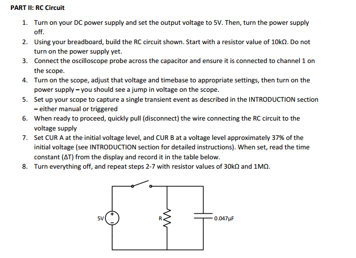 Turn on your DC power supply and set the output