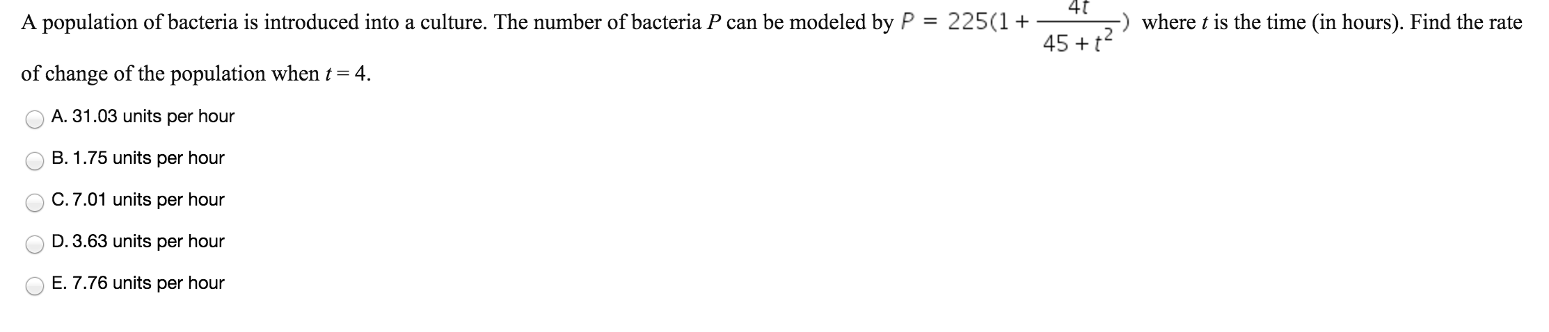 Solved A population of bacteria is introduced into a | Chegg.com