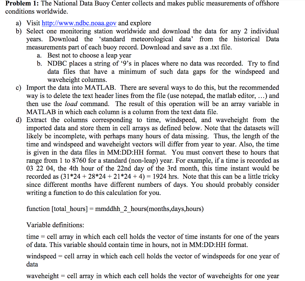 MATLAB: d. Extract the columns corresponding to time, | Chegg.com