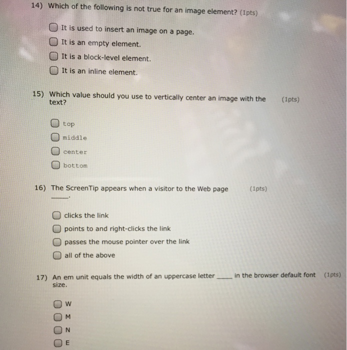 Solved Which of the following is not true for an image