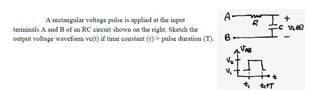 Solved A rectangular voltage pulse is applied at the input | Chegg.com