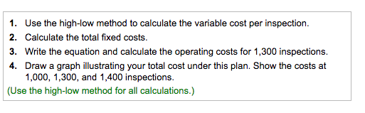 Solved 1. Use the high-low method to calculate the variable | Chegg.com