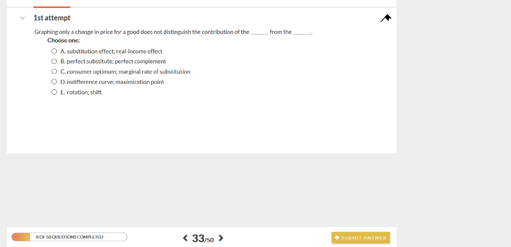 Solved 1st attempt Graphing only a change in price for a | Chegg.com