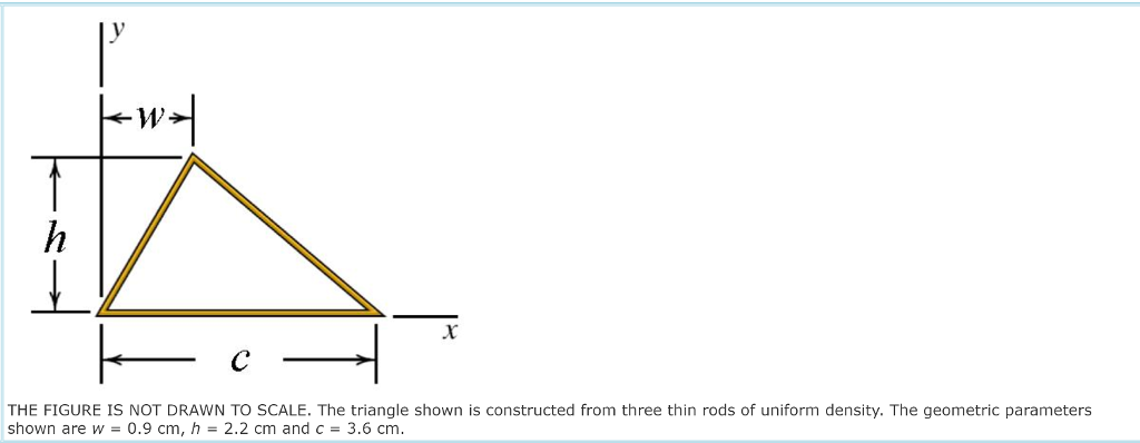 Solved A.) What is the x coordinate of the triangle's mass | Chegg.com