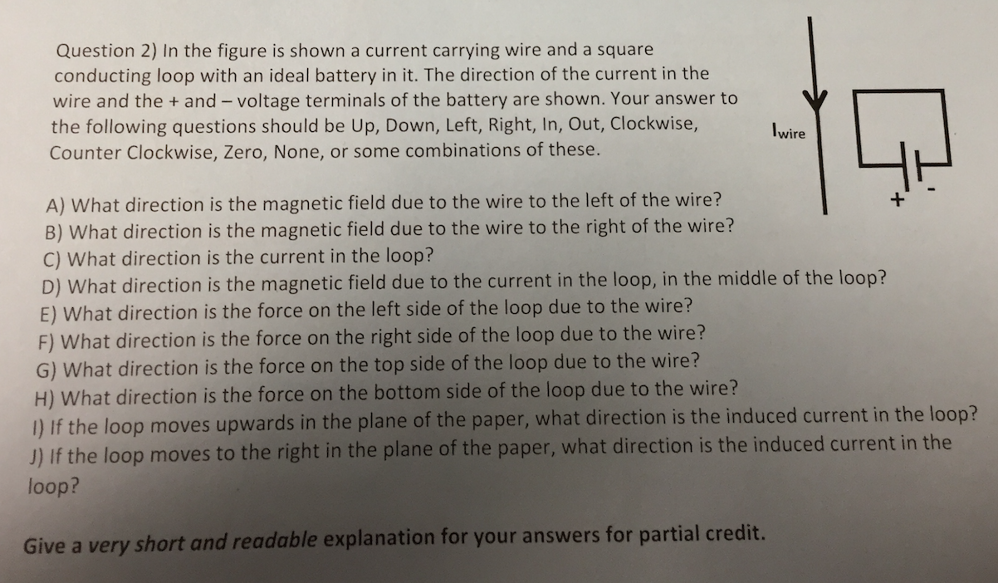 Solved In the figure is shown a current carrying wire and a | Chegg.com