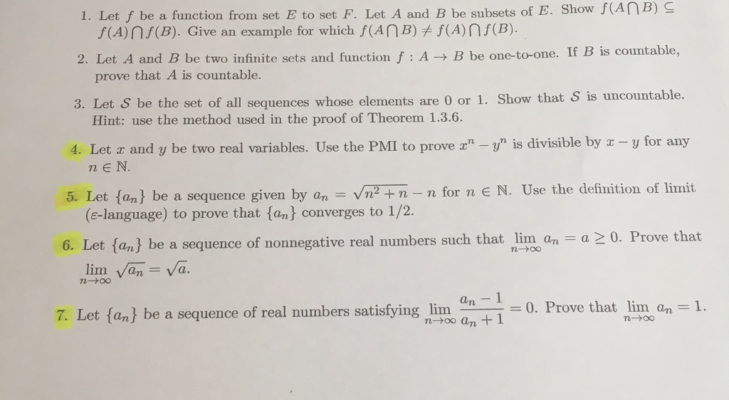 Set F Function Solved 1. Let f be a function from set E to set F. Let A and | Chegg.com