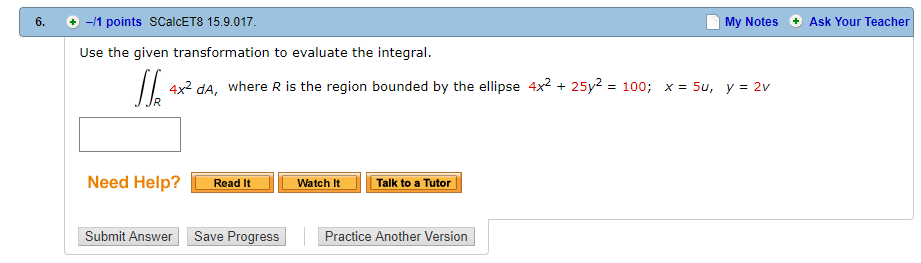 Solved 6. +-/1 points SCalcET8 15.9.017 My Notes Ask Your | Chegg.com