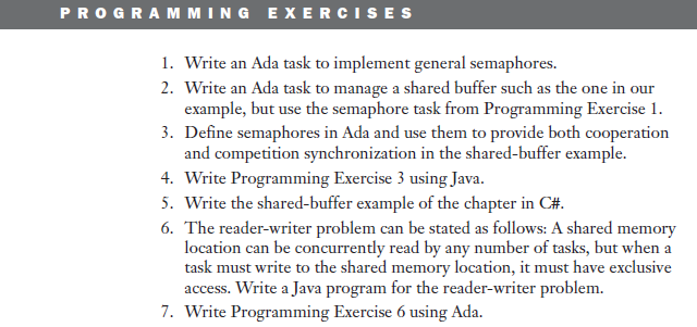 Write an Ada task to implement general semaphores. | Chegg.com
