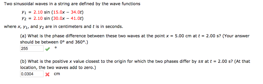 solved-two-sinusoidal-waves-in-a-string-are-defined-by-the-chegg