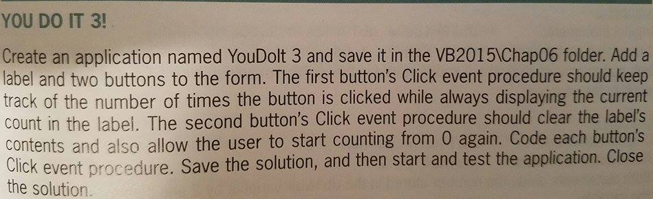 Solved The First Button's Click Event Procedure Should Keep | Chegg.com