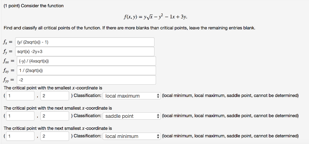 solved-1-point-consider-the-function-find-and-classify-all-chegg