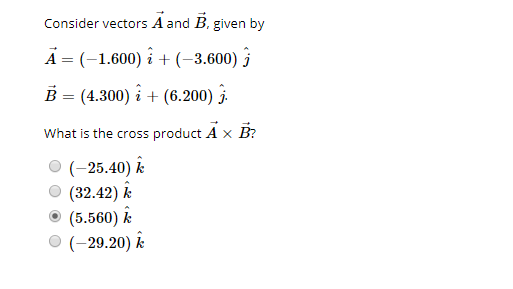 Solved Consider Vectors A And B. Given By A = (-1.600) | Chegg.com